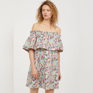 H&M Off The Shoulder Floral Print Dress Size S